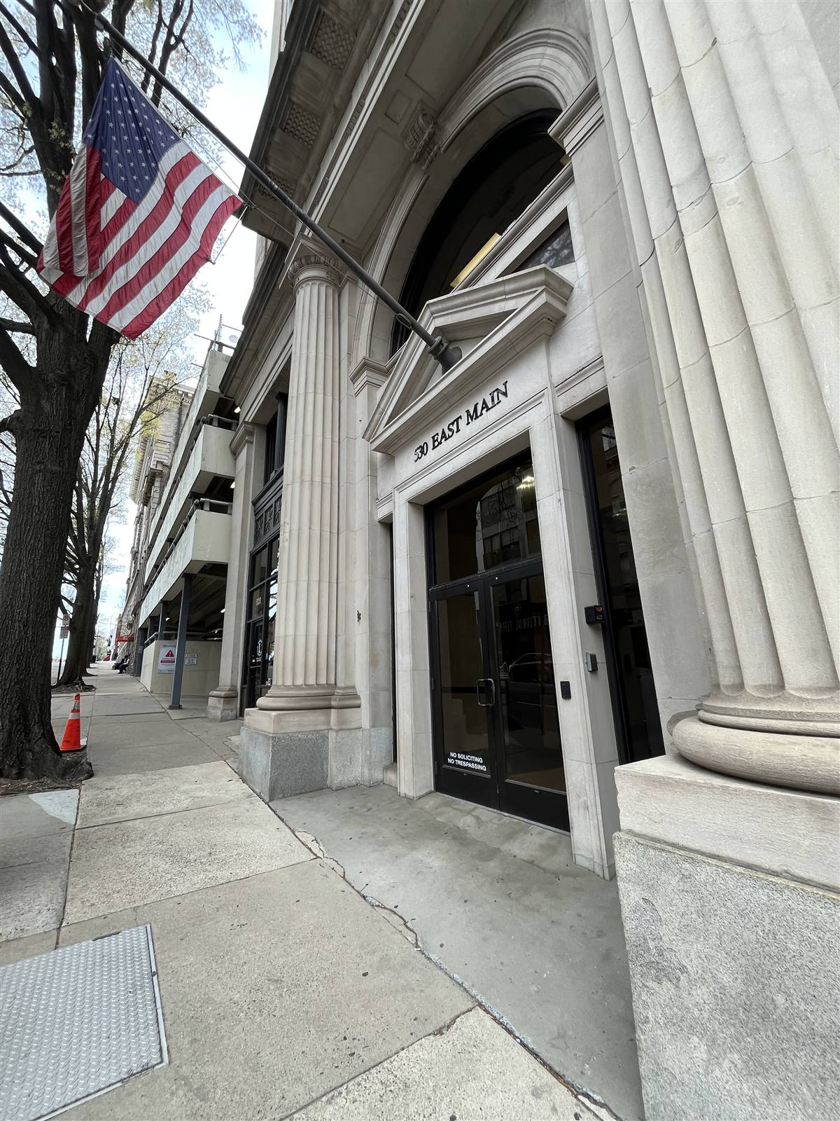 Voelkel Law Firm office entrance at 530 East Main Street, Richmond, Virginia
